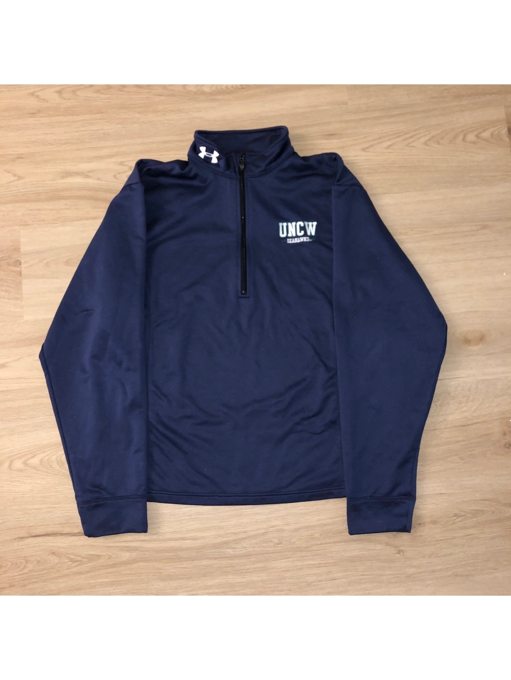 UNDER ARMOUR UNCW SEAHAWKS 1/4 ZIP SWEATSHIRT PULLOVER BLUE MENS SIZE MEDIUM